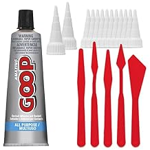 Amazing Goop All Purpose Glue 3.7oz Clear - Pixiss Bundle with 10 Snip Tip Applicators and 5 Spreader Tools - Industrial Strength Contact Adhesive Dries Clear - Waterproof Silicone Sealant