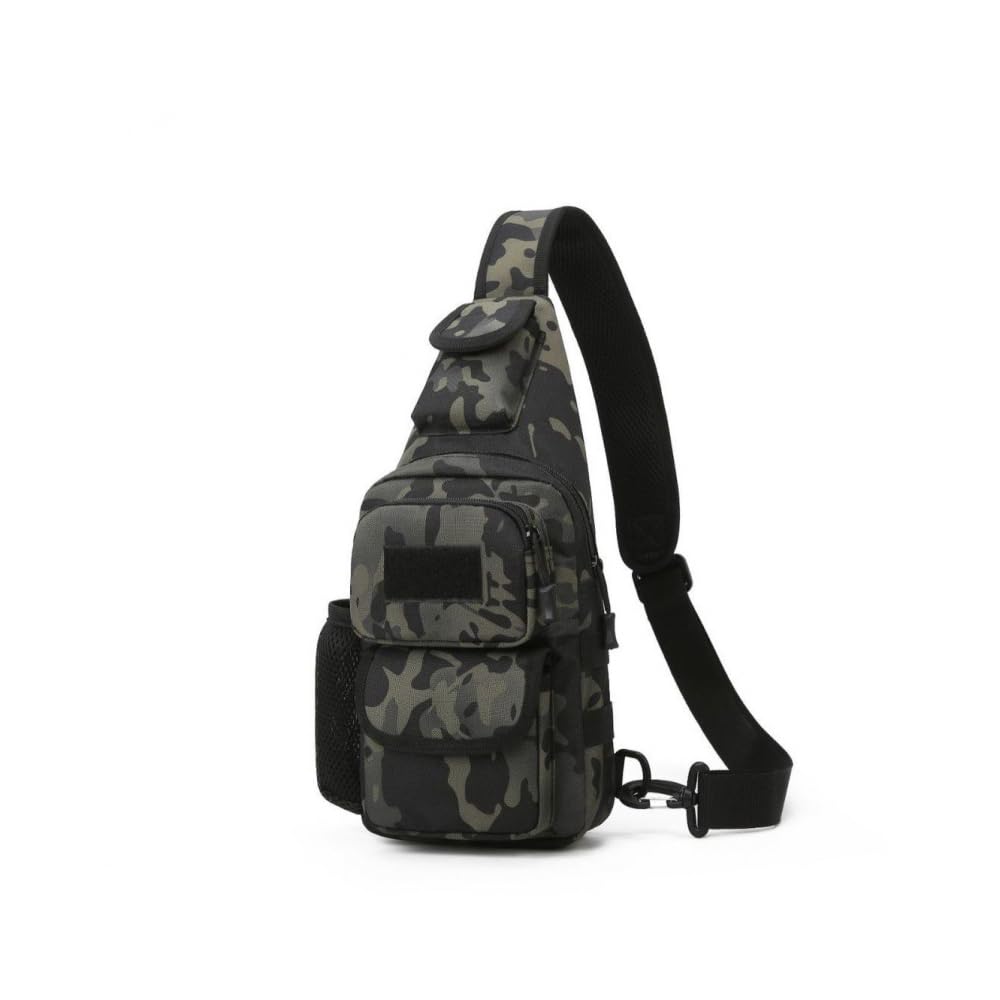 SHUIMNH Sling Bag Crossbody Backpack for Men,Handiness Skiing Sling Bag, Lightweight Daypack for Hiking Travel (Black 2)