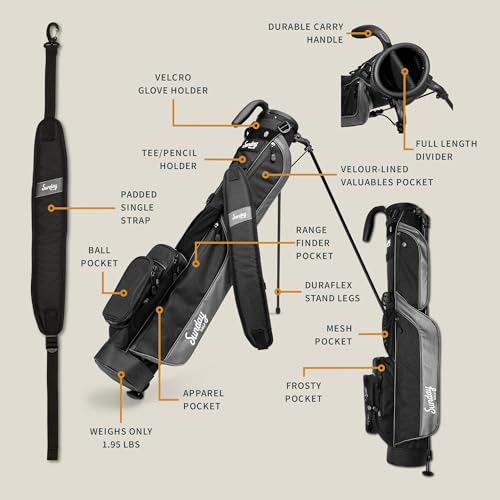 Image of Sunday Golf Loma Bag - Lightweight Golf Bag with Strap and Stand - Easy to Carry Pitch n Putt Golf Bag - Stand Bag for The Driving Range, Par 3 and Executive Courses, 31 Inches