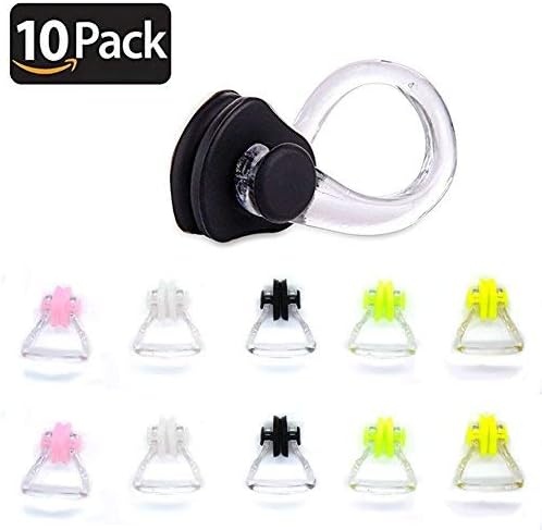Viatabuna Swimming Nose Clip 10Pcs，Waterproof Sof Flexible Silica Gel，for Kids and Adults Swimming, Surfing, Showering (10 Pack)