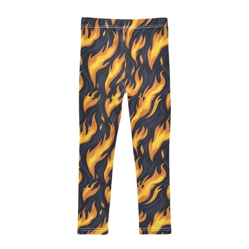 Boccsty Pattern of Fire Girls Leggings Kids Yoga Pants Dance Active Tights 4T2
