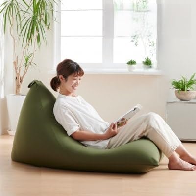 ハナロロのビーズクッション メガポトラ240リットル ニットカバー付(モスグリーン)