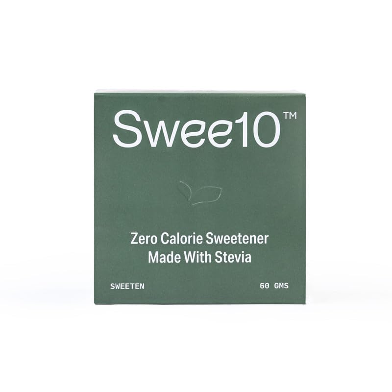 Swee10 Natural Stevia Sweetener |Sugar Free | Non-GMO | Zero Calorie Sugar Substitute-60 Sachet of 1g (Pack of 4) (B0CKF3ZJS8) Amazon Price History, Amazon Price Tracker
