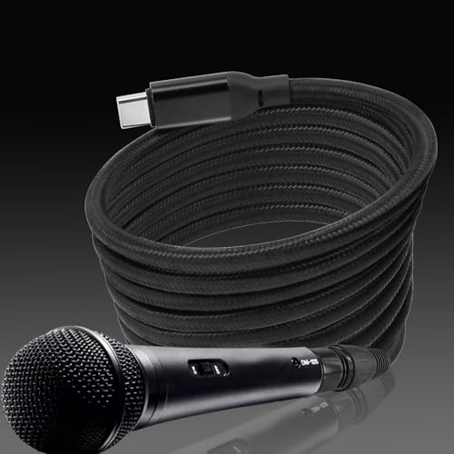 Câble microphone XLR vers USB-C de 3m en nylon tressé compatible iPhone 16 pour studio