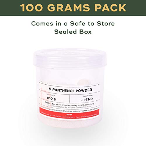 Image of BRM Chemicals D Panthenol Powder - 100 Grams For Soap Making, Shampoo Making, Cosmetic Making & DIY Personal Care For Face, Hair, Skin & Body