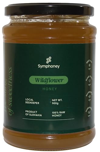 SympHoney Authentic Raw & Unfiltered Bee Honey | 900 g Glass Jar (pack of 1)