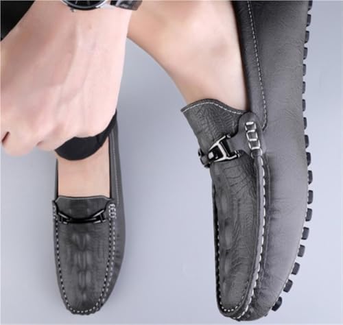 Men's Loafers Faux Crocodile Print Leather Flat Heel Lightweight Slip Resistant Anti-Slip Flexible Driving Slip-on4