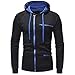 Produktbild MENHG Herren Langarm Patchwork Hoodies Hoody Vollreißverschluss Sweatshirt Pullover Strickjacke Männer Bluse Cardigan Sport Fitness Leichter Strick Baumwoll Hooded Kapuzenjacke Outwear Tops Mantel