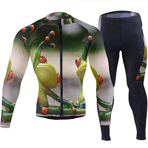 MONTOJ Ropa de ciclismo al aire libre, impresionante dos ranas, yoga, deportes al aire libre, otoño, 3D, 1, M