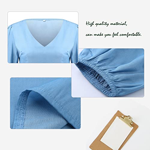 Robe d'été extensible masquant les rondeurs avec col V et manches 3/4