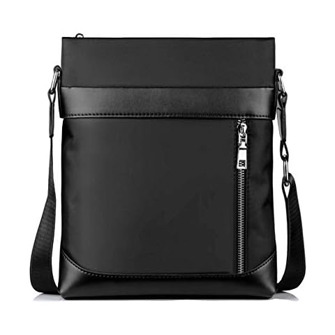 Waterproof Nylon Shoulder Bags Men's Messenger Satchel Casual Cross Body Everyday Bags Sling Working Bag for Business School Daily Use,Crossbody Purse Tablet Case for iPad/Tablets (black) Cover
