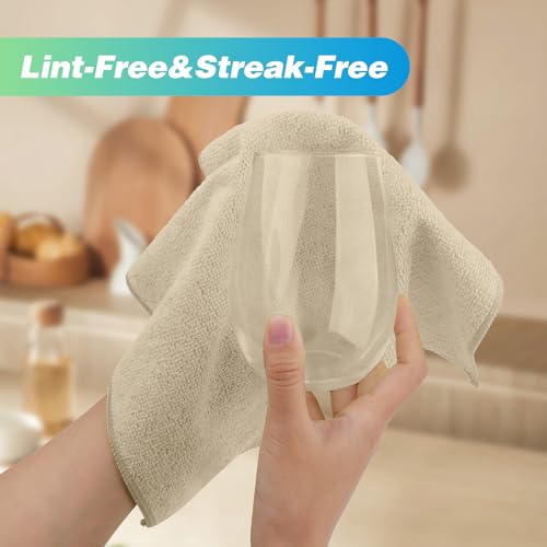 Image of HOMEXCEL Brown Microfiber Cleaning Cloth, 24 Pack Absorbent Cleaning Rags, Lint-Free, Streak-Free Cleaning Towels for Car Kitchen House, 12 inchX11 inch