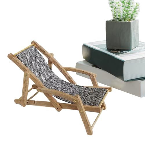 ミニ ビーチ チェア | 木製ラウンジチェアミニチュア | ドールハウス用デコレーションファニチャー キッズ ティーン向け 本棚 デスクトップ飾り ドールハウス、ビーチチェアモデル、デッキチェア、ミニチュア木製、手工芸品の装飾品、モデル