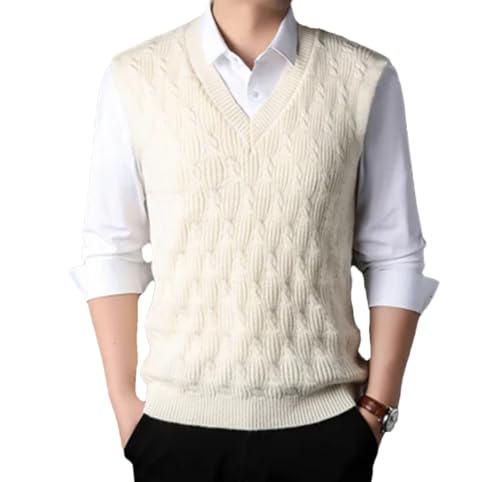 Men’S V-Neck Sweater Vest Warm Sleeveless Jumper Knitted Pullover Waistcoat