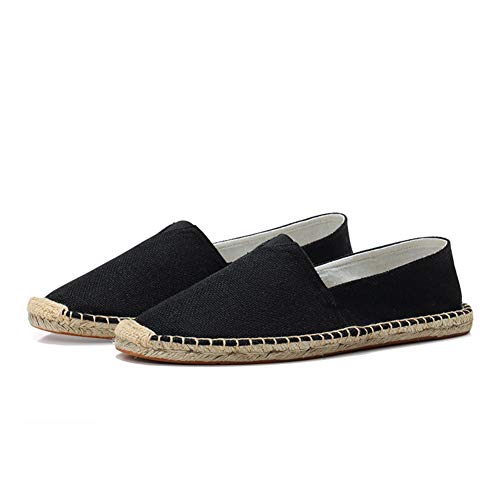 Unisex Espadrilles Flats Mens Womens Alpargata Breathable Slip On Canvas Shoes Black Label Size 44-270mm - US 11.5 Women/10 Men2