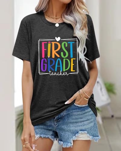First Grade Teacher Shirts Women You Can Do Hard Things Tshirt Inspirational Saying Graphic Tee Tops3