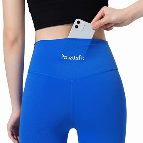 Palettefit High Waisted Workout Leggings For Women, Buttery Soft Yoga Pants, 7/8 Length Leggings With Hidden Pocket (Speedy Blue, S) #TOP4