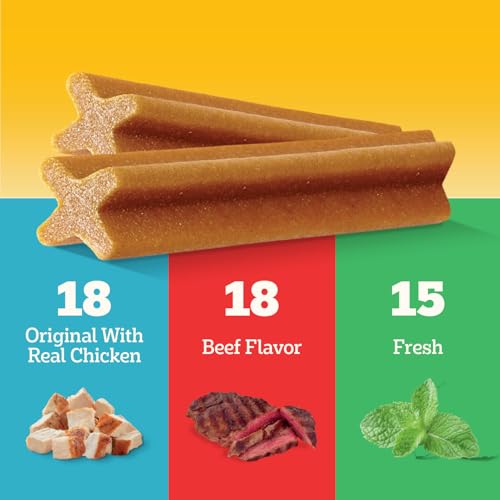 Image of Pedigree Dentastix Large Dog Treats, Original, Beef & Fresh, 2.73 lb. Variety Pack (51 Treats Total)