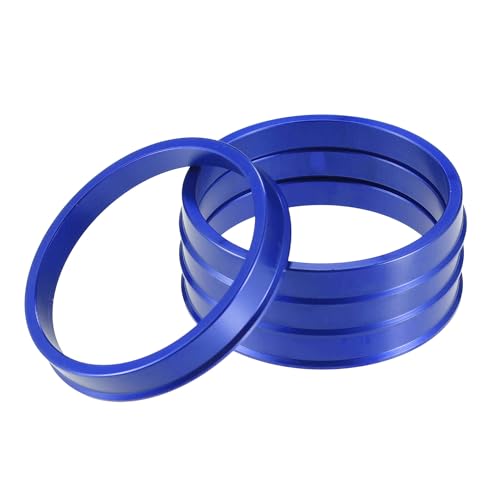 A ABSOPRO Anillos Centradores de Buje de Coche OD 67.1mm A ID 60.1mm Anillos Centradores de Buje Espaciador de Centro de Rueda de Aleación de Aluminio Azul (Juego de 4)