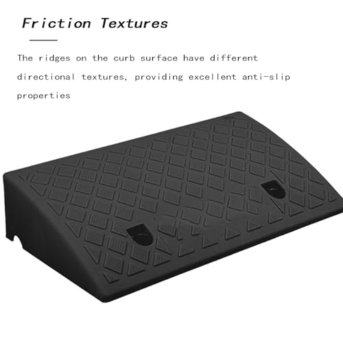 Rampas de bordillo de caucho, umbral resistente para entrada de vehículos, rampa lateral para bicicleta y silla de ruedas (Negro, 50 x 50 x 18 cm) miniatura 4