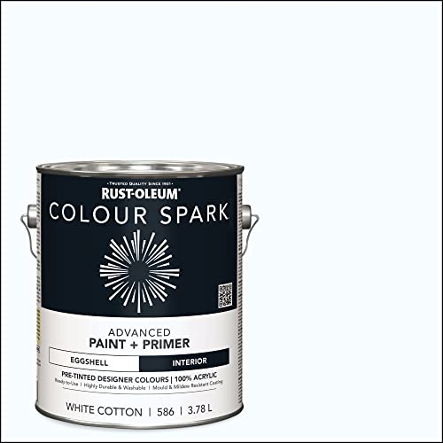 Rust-Oleum - Rust-Oleum Colour Spark White Cotton Eggshell 100% Acrylic Interior Wall Paint, 3.78L