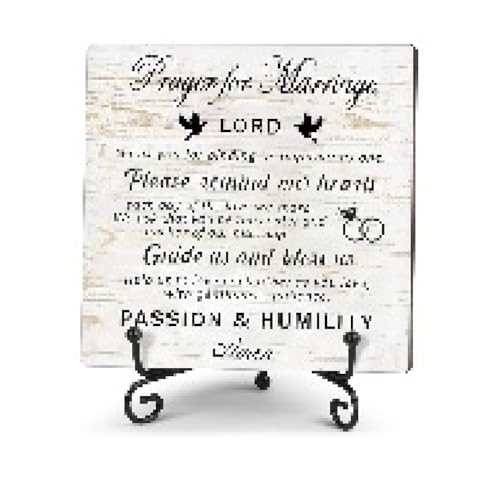 GlamGeimzy Prayer for marriage Wedding gifts Wedding sign Marriage blessing gifts Gifts for Couples Valentines Gift Christmas gifts Home decor Wood plaque sign with stand (4.7