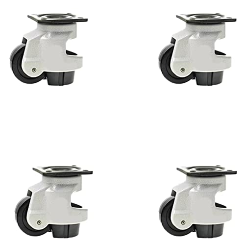 KUCKEE 4 Stück Einziehbare Rollen, Robuste Werkbankräder, Höhenverstellbare Lenkrollen Für Schwere Maschinen, Werkbank, Schweißen Beige-120F Cover