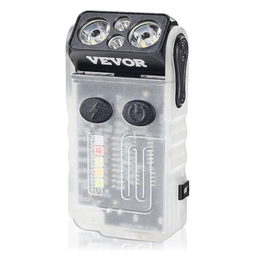 VEVOR Rechargeable Keychain Flashlight, Mini LED Flashlight with 13 Lighting