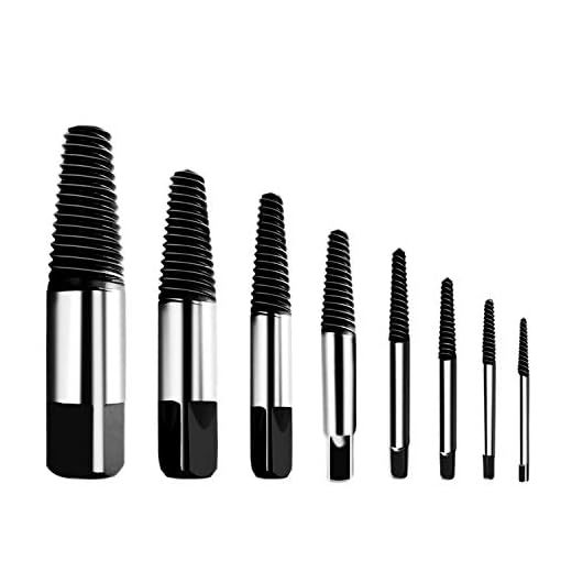 Hakkin 8 Pcs Damaged and Stripped Screw Extractor Set, Broken Bolt Extractor and Broken Water Pipe Remover Set, Ideal Left Hand Spiral Removal Tool Kit with Storage Case