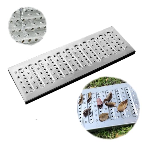 Grille de drainage en métal extérieur intérieur avec couvercle de vidange carré solide - 2