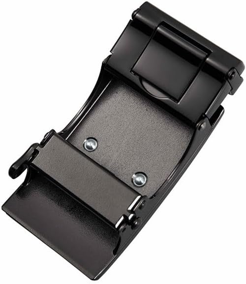Black Wood Grain Metal Automatic Buckle for Business Leisure Belts image 5