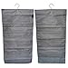 YOFASEN Organisateurs de Tiroirs Suspendus - Organisateur de Garde Robe en Tissu Double Face étagère Suspendue Organisateur de Placard Support Mural, Gris, 12 + 18 grilles
