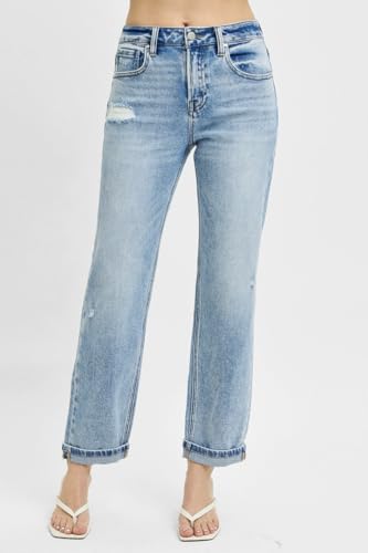 Risen High Rise Boyfriend Jeans- Ivory Gem3