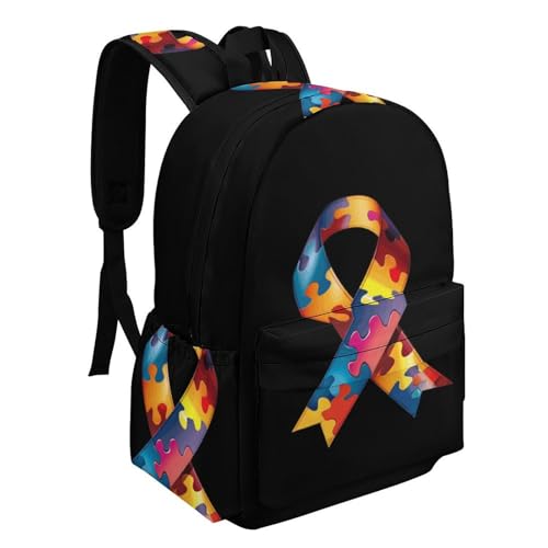 Autism Awareness Ribbon Mini Backpack Cute Shoulder Bag Small Laptop Bag Travel Daypack for Men Women2