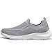 Zuwoigo Men's Slip On Walking Shoes Comfortable Sneakers Casual Mesh Loafers Workout Tennis Running Athletic Gym Shoes 7 D(M) US Light Gray