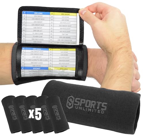 Sports Unlimited Youth Triple Wrist Coach Football Wristbands for Plays Baseball Wristbands QB Arm Bands