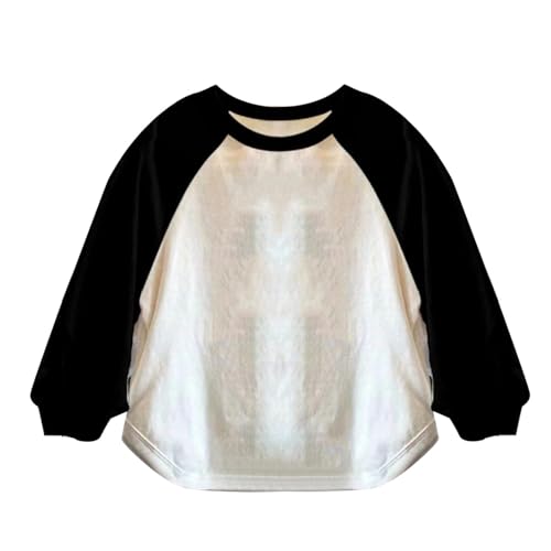 Toddler Girls Color Block T-Shirts Kids Soft Raglan Casual Top Boys Crewneck Basic Fall Long Sleeve Tees for 1-11 Years