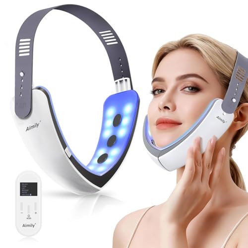 Intelligent Jawline Shaper Double Chin Reducer and V-Face Lift Belt Machine with Remote Control Face Massager V-Face Device for Women