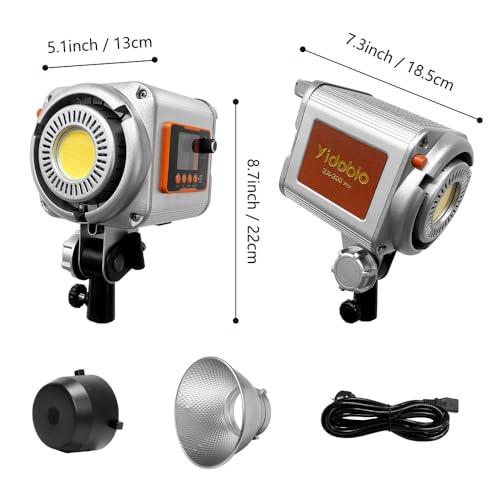 Lampe vidéo LED pour studio photo et tournage vidéo YouTube argentée