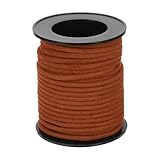 QUARKZMAN 11 Yardas x 0.12' (3mm) Cordón De Cuero Falso, Tira Plana De Cordón De Ante para Trenzado, Cordón para Hacer Joyería, Pulseras, Collares, Manualidades DIY, Rojo Café