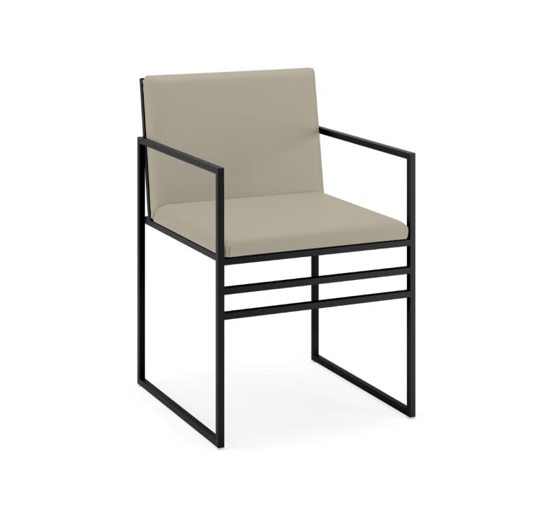 OGFC 64703 Exclusive and Sleek Light Weight Dining Chair with Minimalist Steel Frame -Black Frame with Grey Cushion.-image-24