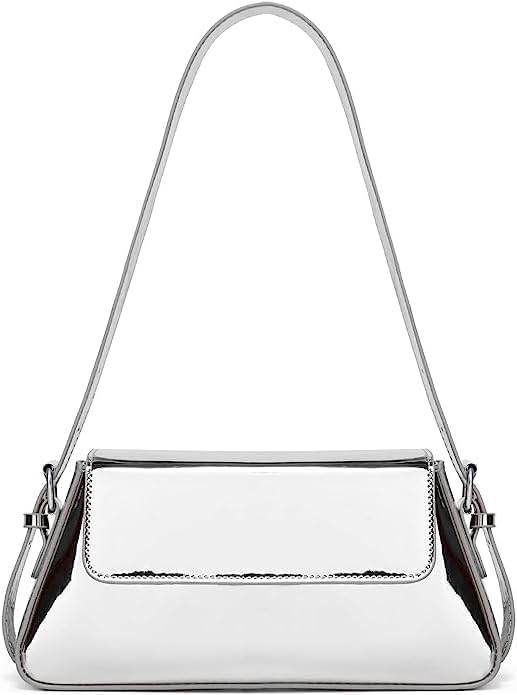 Evening Y2k Silver Hobo Purse Women Sparkly Silver Purse Satchel Metallic Tote Handbag Clutch Shoulder Bag