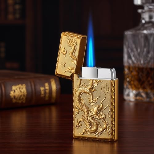 Encendedor a soplete Dragon Jet recargable bronce miniatura 6