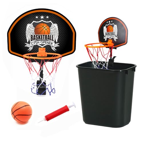 GYSH Trash Can Basketball Hoop,Clip On Any Bin or Behind The Door ! Mini Hoop with Backboard, Ball & Pump,Classroom, Office Toys for Adults, Great Birthday Gift Idea (Black)