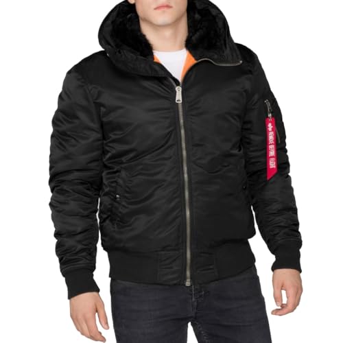 Preisvergleich Produktbild Alpha Industries Herren MA-1 Hooded Bomberjacke, Black, X-Large