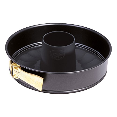 Preisvergleich Produktbild Dr. Oetker Springform mit Flach- und Rohrboden Ø 26 cm, Kuchenform mit Flachboden, runde Backform aus Stahl mit Antihaftbeschichtung (Farbe: schwarz), Menge: 1 Stück
