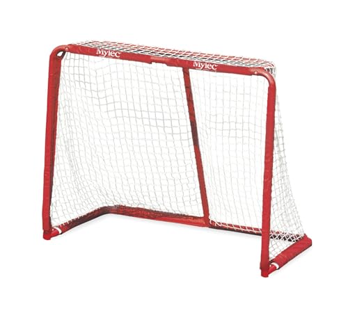 MyLec Hockey Net Goal for Outdoor Sports, Alloy Steel with Nylon Net, Portable Hockey Net, Easy Assembly with Sleeve Netting System, Perfect Hockey Gifts (Red, 32 Pounds)