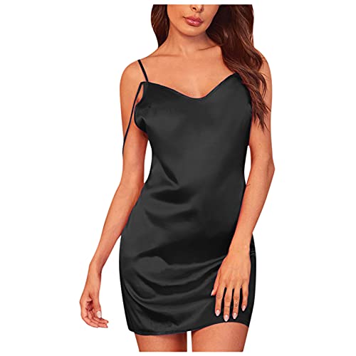 Lingerie soutien-gorge en dentelle et mini robe satin de haute finition S