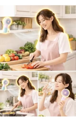 Image of Portable Rechargeable Mini Fan | 400mAh USB Handheld Small Fan with 3 Speed Modes | Silent Personal Pocket Cooling Fan for Travel, Office Desk, Makeup, Kitchen, and Kids (Multicolor)