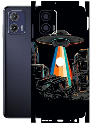 Image of AtOdds - Full Body Back Screen Guard Protector Film - Lamination Wrap Skin Sticker Compatible with Moto G73 (5G) | Scratchproof Matte Finish (Alien Invade)